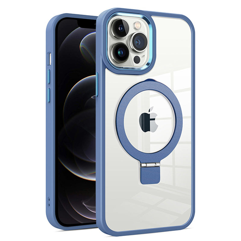 For iPhone 12/12 Pro 6.1 inch PC TPU Clear Phone Case Magnetic Kickstand Protective Cover For iPhone 12/12 Pro 6.1 inch PC TPU Clear Phone Case Magnetic Kickstand Protective Cover